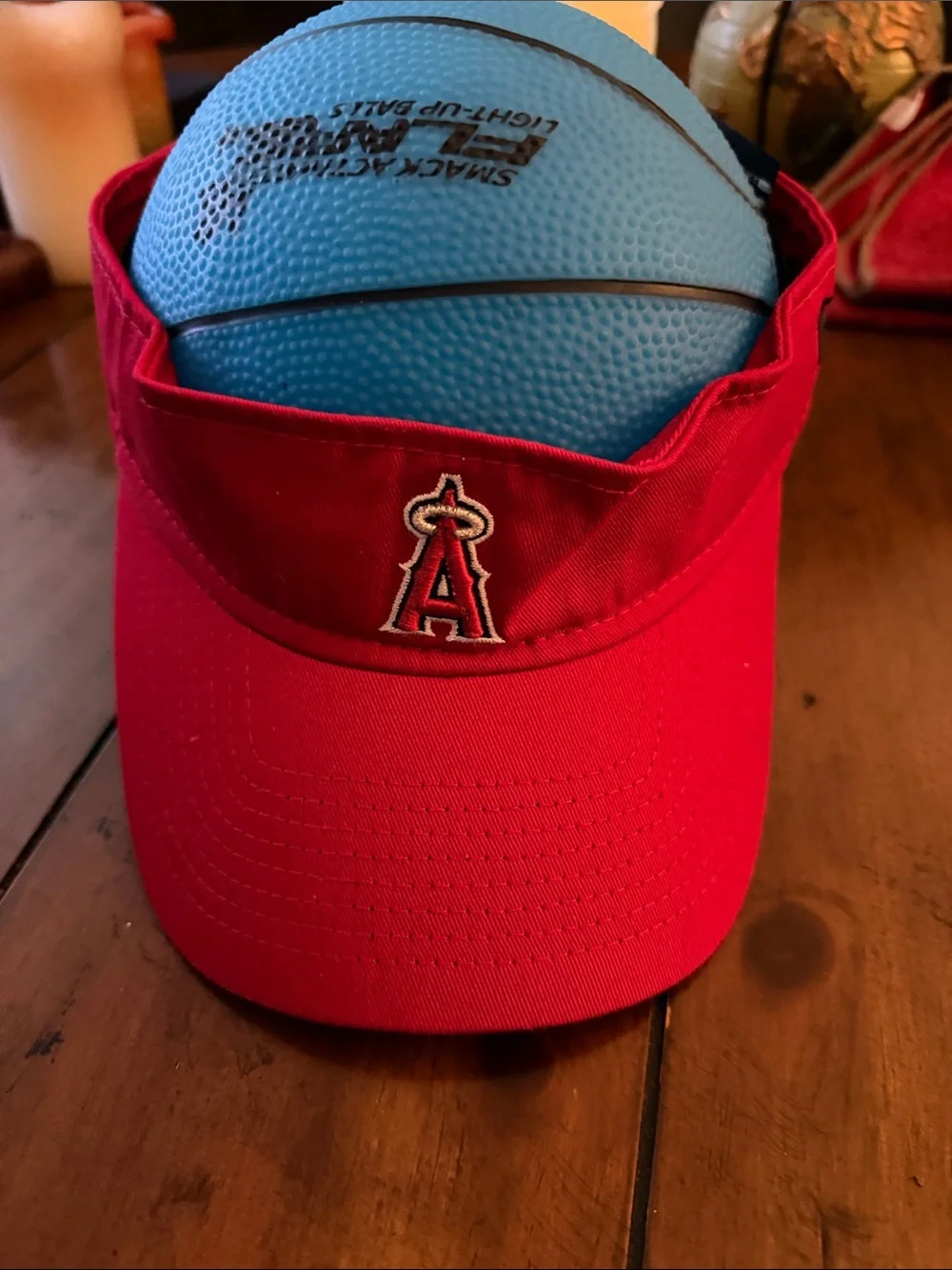 Los Angeles Angels Red Visor with Embroidered A Logo